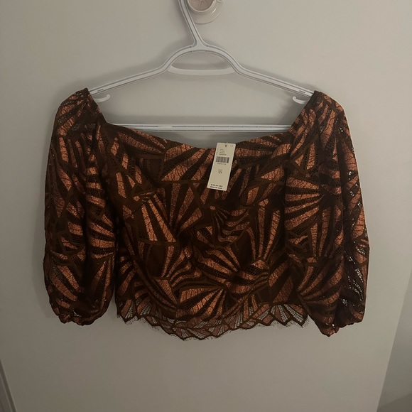 Eva Franco Shine Lace Puff Sleeve bloose - Picture 6 of 7